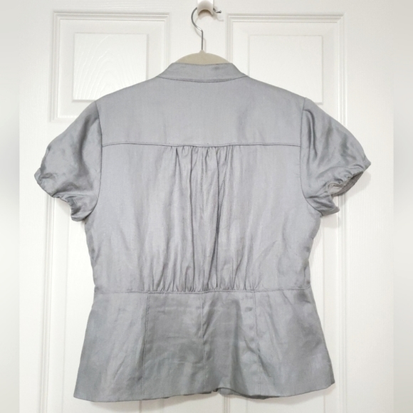 RW&CO ramie & cotton jacket blazer short skirt suit gray Small S natural fabric - Picture 5 of 16